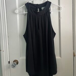 NWT Veronica M. Los Angeles Black Keyhole Sleeveless Blouse – Size L –